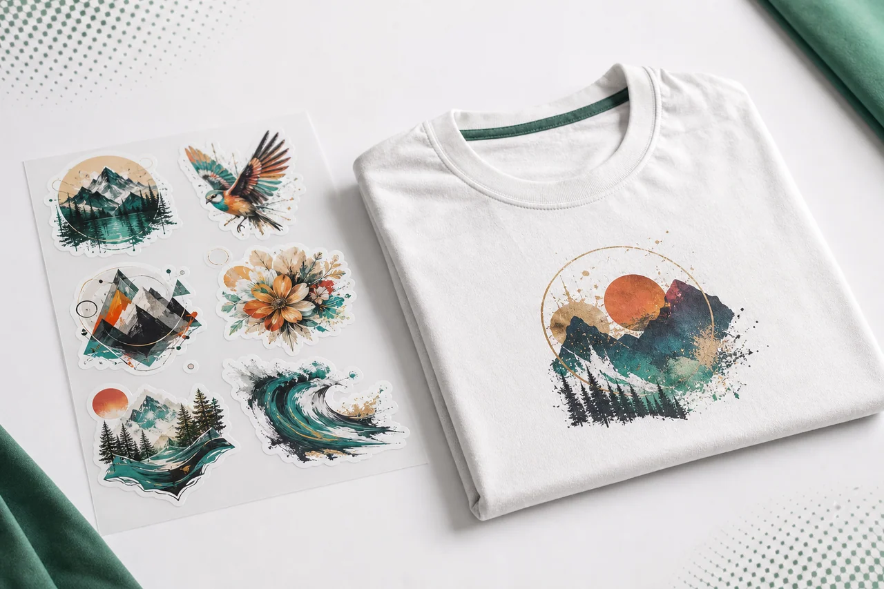 Наклейки на текстиль (DTF-стикеры) — печать в Алматы, типография Global Print